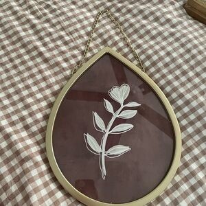 Hobby Lobby Gold and Burgundy Teardrop Floral Wall Art